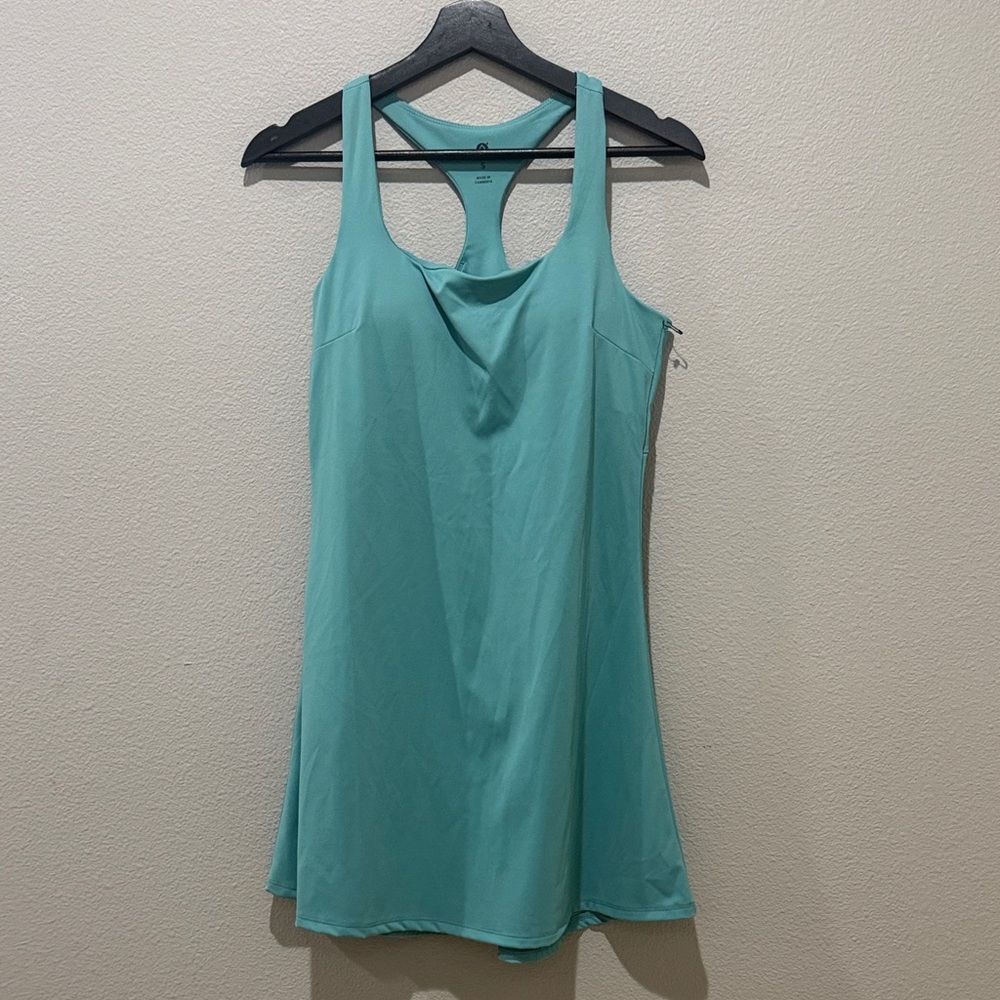 Teal Racerback Athletic Workout Shelf Bra Mini Dress Size S